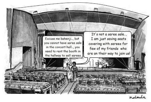 Cartoon: Saree Sale In Concert Hall