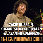 Zakir Hussain, Kumaresh Rajagopalan & Jayanthi Kumaresh At Boston University