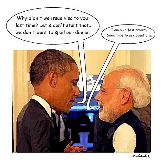 Catoon: Obama Meets Modi