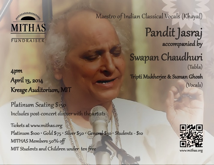 MITHAS Fund Raiser Event - A North Indian Classical Khayal Concert By Pandit Jasraj