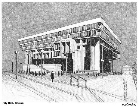 Architectural Rendering: Boston CIty Hall