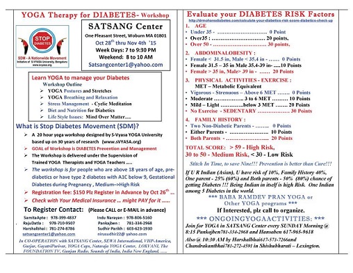 Yoga Therapy For Diabetes Workshop