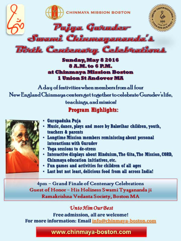 Swami Chinmayananda's Birth Centenary Celebrations