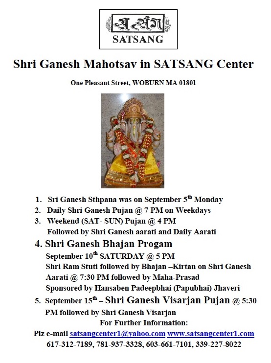 Shri Ganesh Mahotsav At Satsang Center