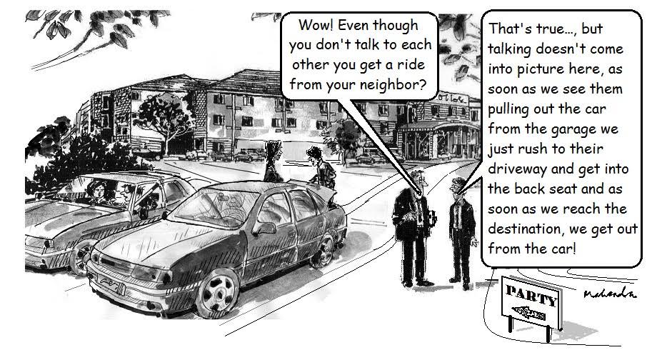 Cartoon: Neighbor's Ride