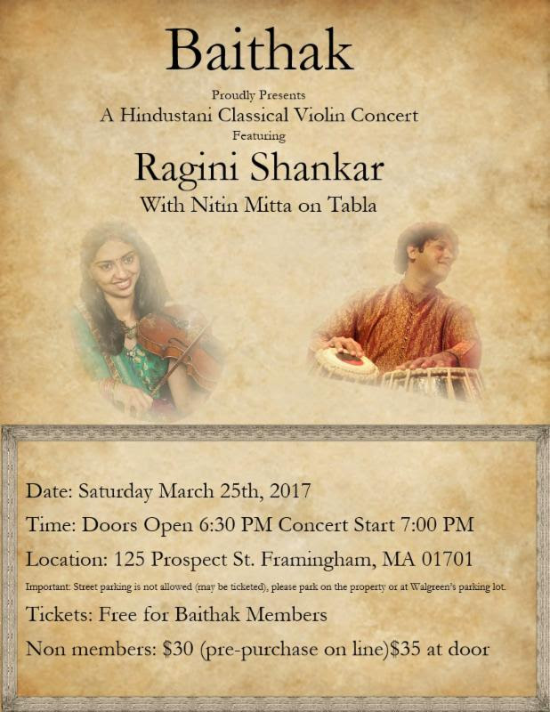 First Baithak Of 2017: Hindustani Classical Violin Concert By Ragini Shankar.