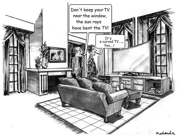 Cartoon: Curved TV