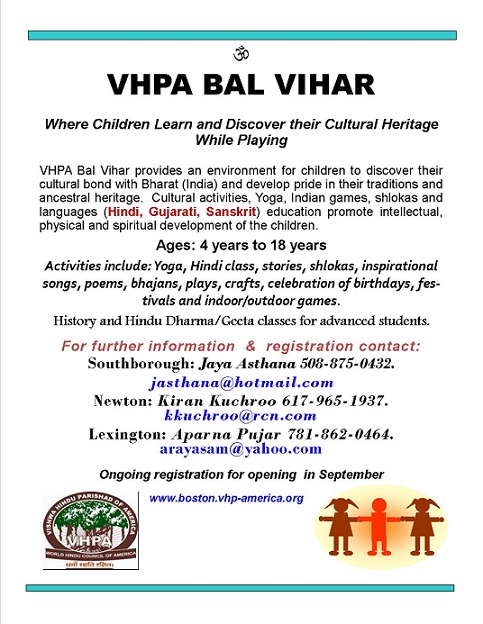 Register Now For VHPA Bal Vihar