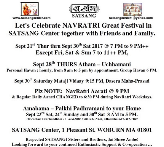 Navratri Celebrations At Satsang Center