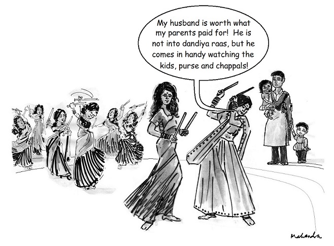 Cartoon: Husband And Garba