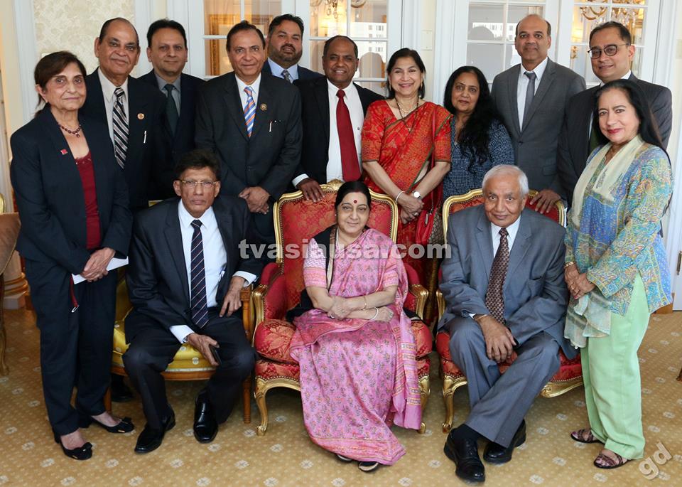 GOPIO Delegation Discusses Diaspora Issues With Indian MEA Sushma Swaraj