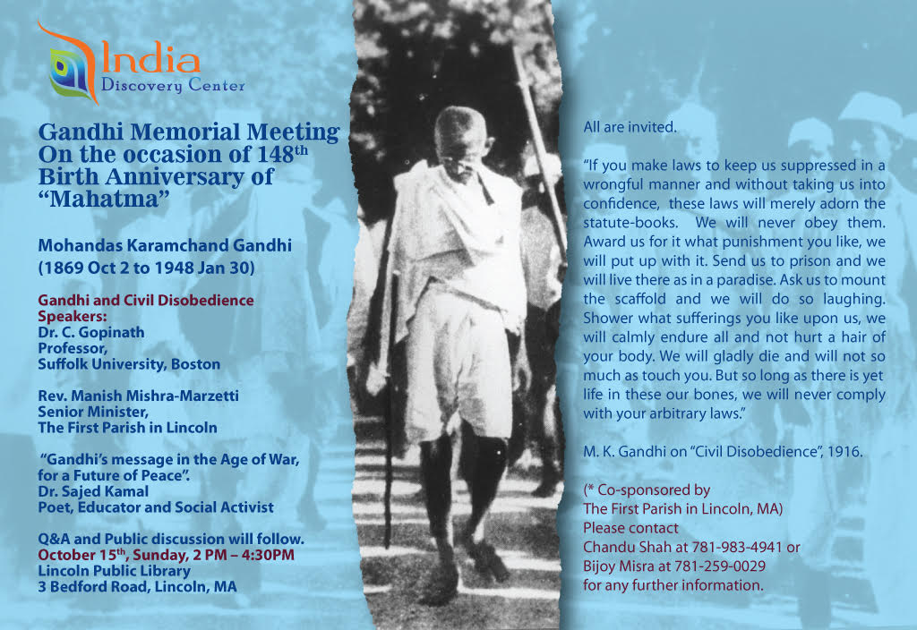 Gandhi Memorial Event In Lincoln