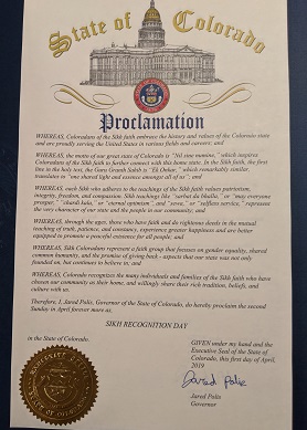 Governor Of Colorado Proclaims 