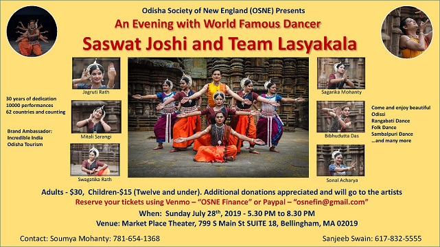 OSNE Presents: An Evening With World Famous Dancer Saswat Joshi And Team Lasyakala