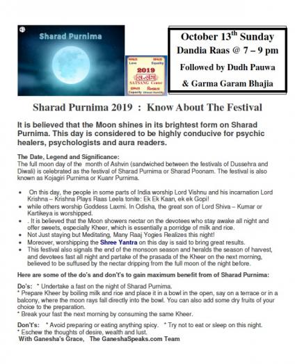 Sharad Purnima And Karwa Chauth At Satsang Center