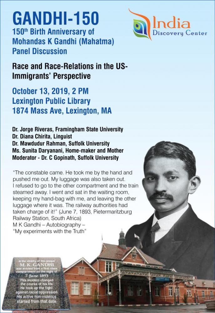 Gandhi-150: Panel Discussion On Race-Relations In The US