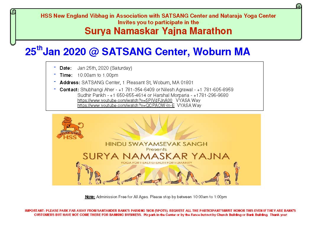 Surya Namaskar Yajna Marathon And Vasant Panchami At Satsang Center