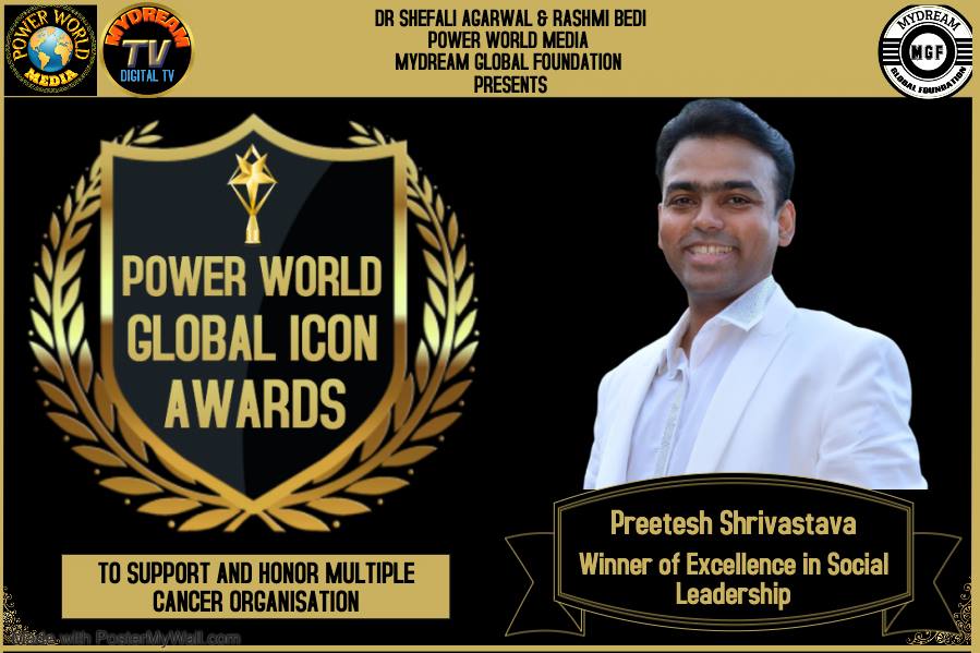 Preetesh Shrivastava Receives Excellence In Social Leadership Award 