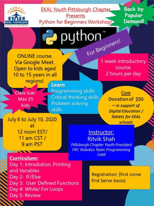 Ekal Presents Python For Beginners Workshop