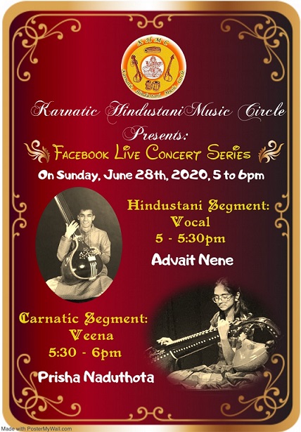 Karnatic Hindustani Music Circle (KHMC) Conducts FaceBook Live Concert Series