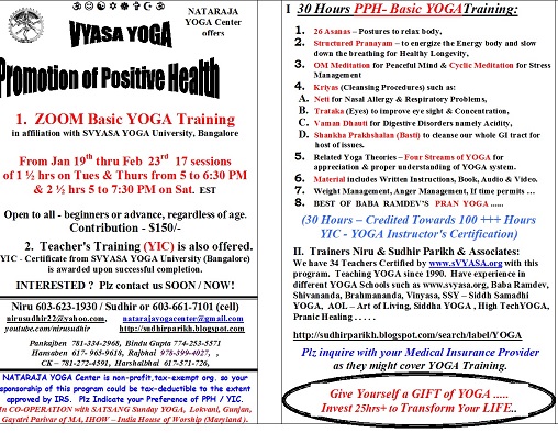 Vyasa Yoga: Promotion Of Positive Health