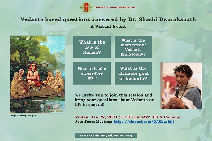 CMB Hosts Online Q And A On The Topic Of Vedanta 