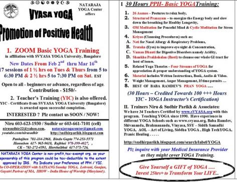 Vyasa Yoga: Promotion Of Positive Health