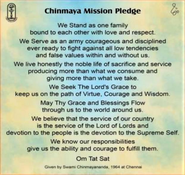 Chinmaya Mission Boston In The Spotlight: Chinmaya Mission Pledge