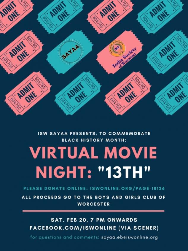 Virtual Movie Night '13th' Hosted By SAAYA