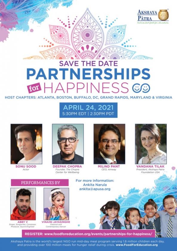 Akshaya Patra USA Partnerships For Happiness Virtual Gala