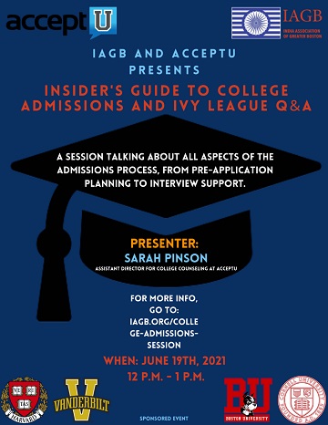 IAGB And AcceptU Present An Insider's Guide To College Admissions