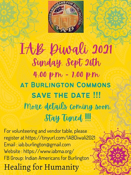 IAB Diwali 2021 Celebration At The Burlington Town Common