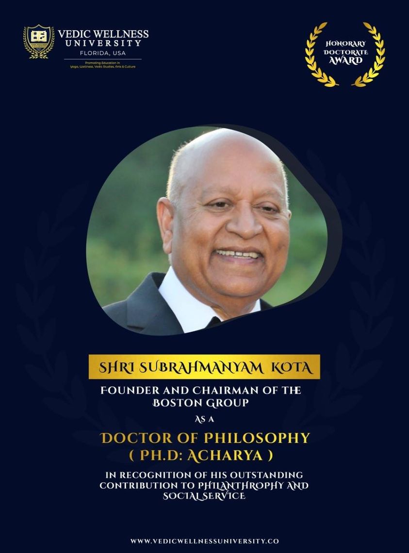 Subu Kota Given An Honorary Doctorate