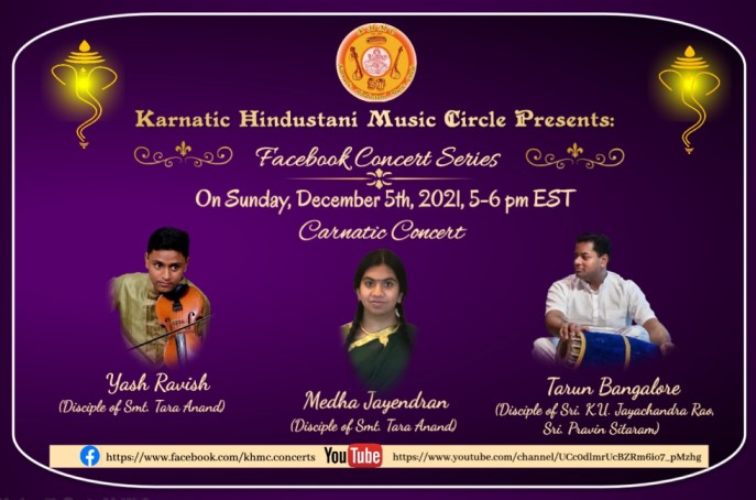 KHMC Concert: Medha Jayendran, Yash Ravish And Tarun Bangalore