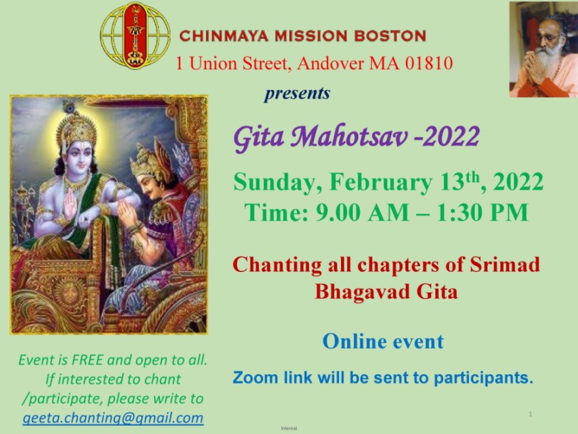 Gita Mahotsav At Chinmaya Mission Boston