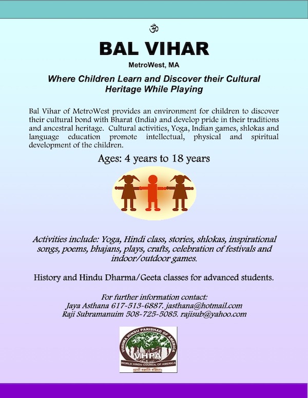 VHPA Bal Vihar Teaches Indian Cultural Values To Children