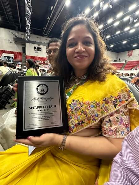 Preeti Jain Receives JAINA 2023 Adult Recognition Award
