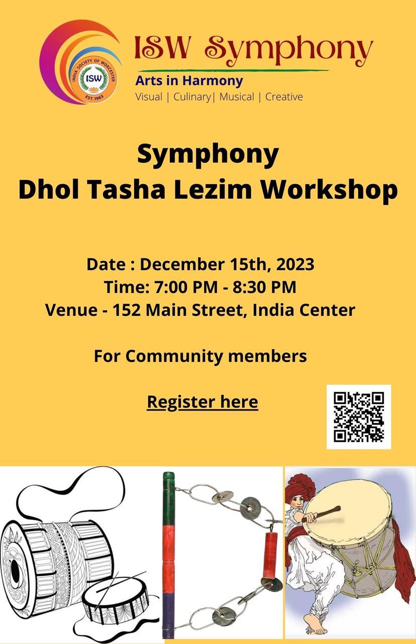 Dhol-Tasha-Lezim Workshop At India Society Of Worcester