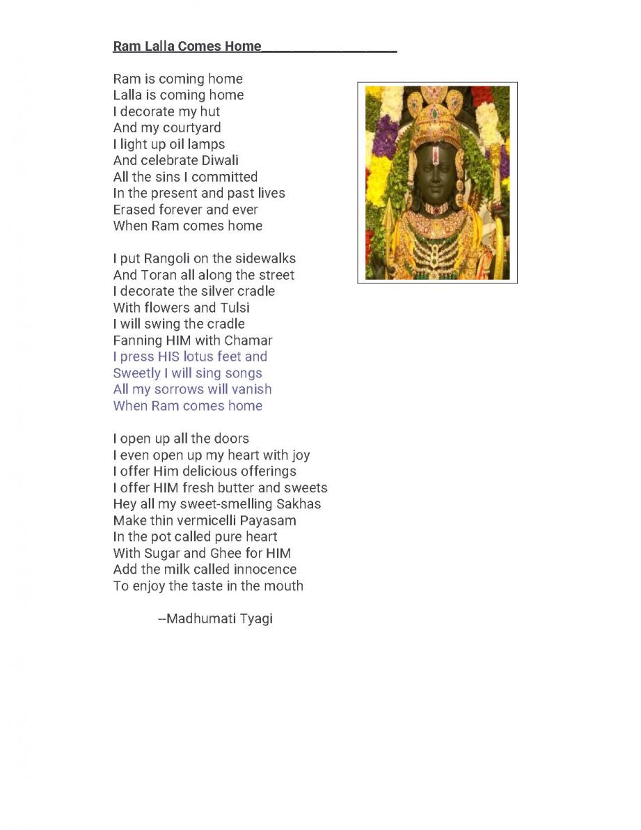 Poem: Ram Lalla Comes Homes