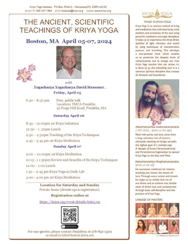 Kriya Yoga Initiation With Yogacharya David Strassner
