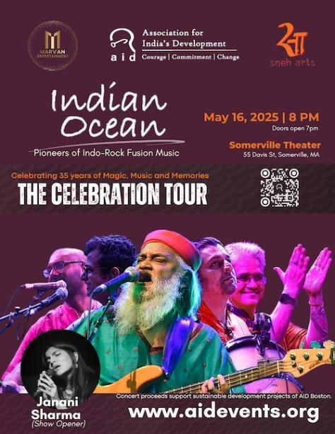 AID Boston Presents Indian Ocean’s 35th Anniversary “Celebration Tour” In Boston