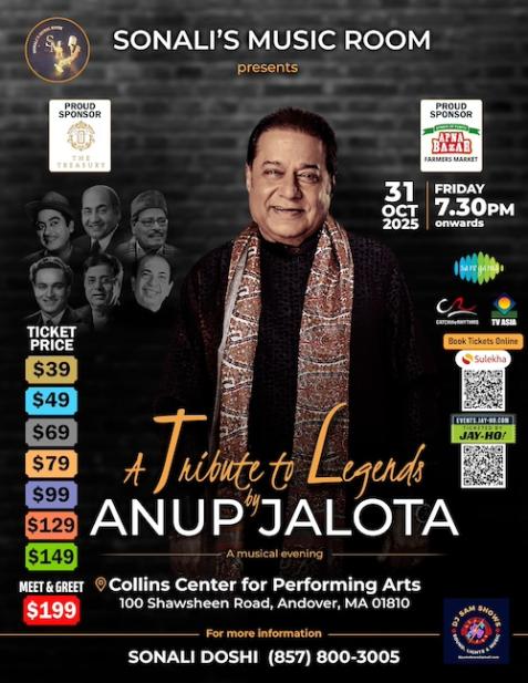 Sonali’s Music Room Brings Padma Shri “Bhajan Samrat” Anup Jalota Live To Boston