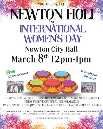 Newton Holi And International Women's Day