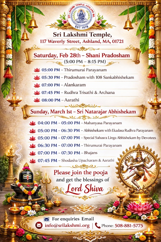 NEHTI: Hani Pradosham And Sri Natarajar Abhishekam