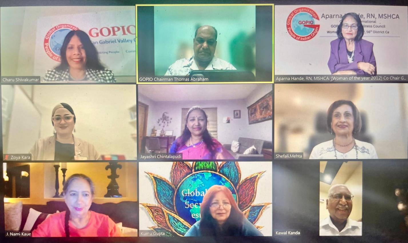 GOPIO Women Council Hosts Webinar On Understanding Action Against Domestic Violence