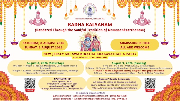 Sri Lakshmi Temple: Radha Kalyanam 2026