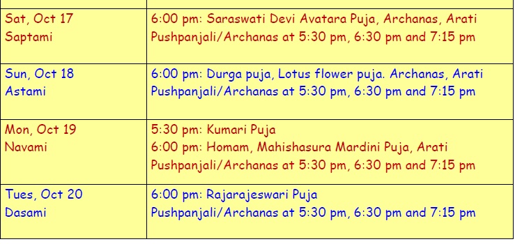 Navaratri Celebrations This Weekend