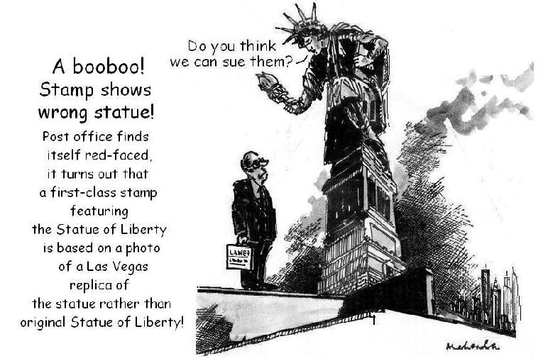 statue of liberty stamp. Cartoon: Statue Of Liberty