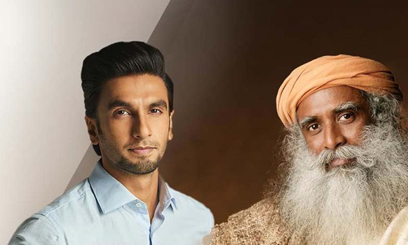 Image result for sadhguru with ranveer